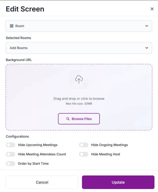 Management portal privacy toggles hiding meeting details on a summary screen